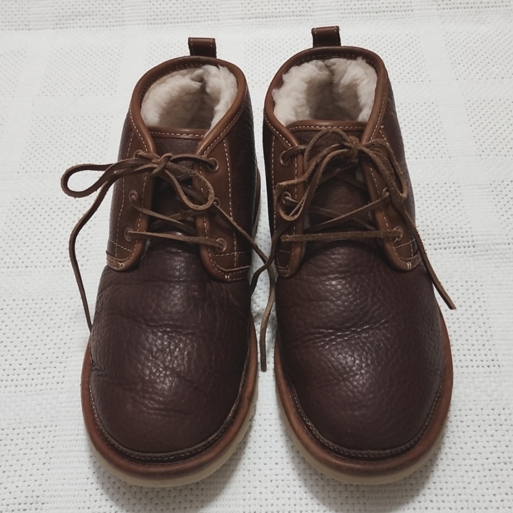 Ugg Mens Neumel Brown Leather Shoes Size 9 Very Good Used Condition